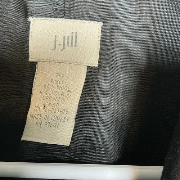 J. Jill Blazer Jacket Women's Size 10 Black Wool Blend - Picture 2 of 9